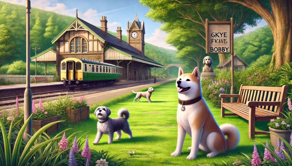 Movies About Dogs True Stories: Inspiring, Sad, and Real Tales 1 Serene lush green park a train station in the background