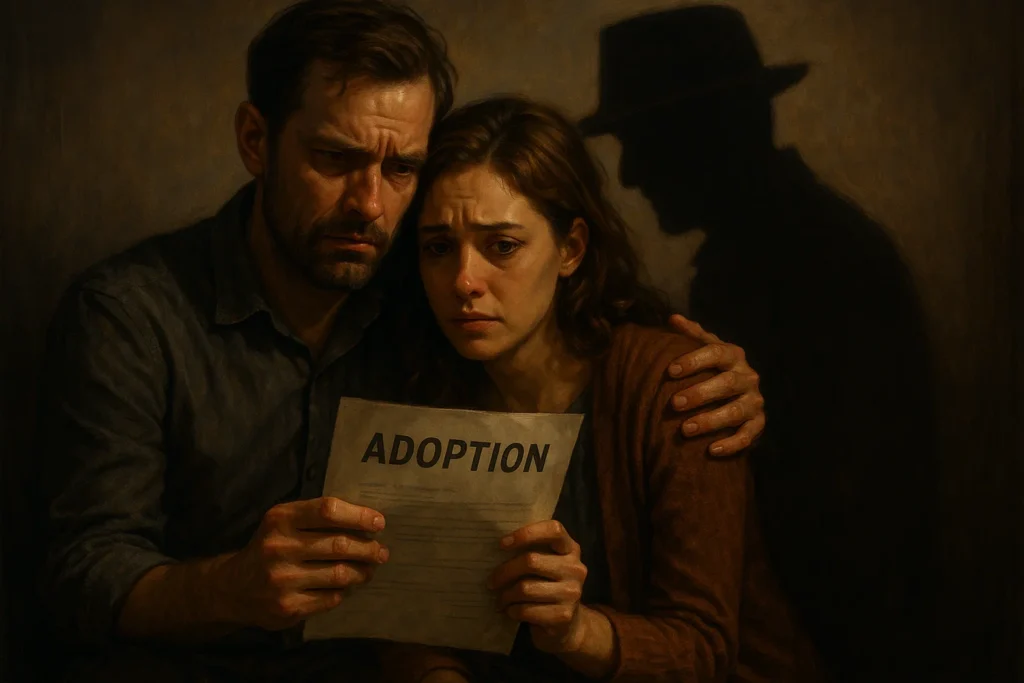 The Hillsdale Adoption Scam True Story Explained 1 The Hillsdale Adoption Scam movie true story poster style