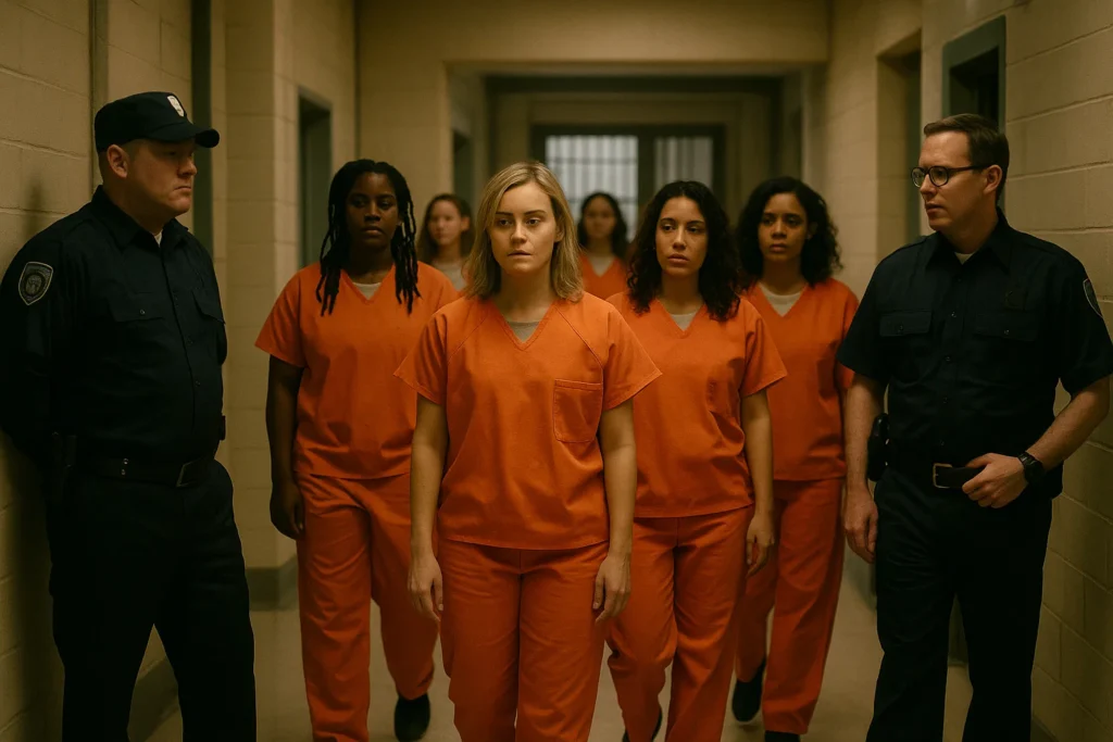 Realistic prison scene representing the true story behind Orange Is the New Black.