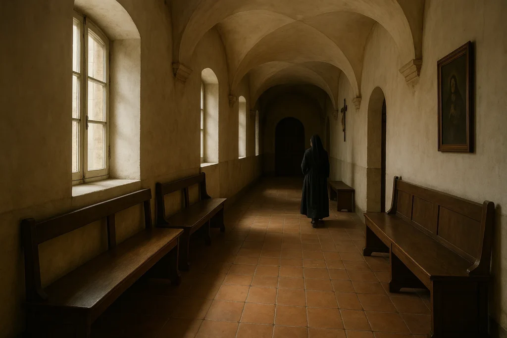 Irish convent hallway representing the real events behind the Philomena movie true story.