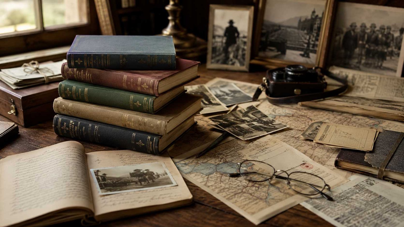 Best historical fiction books based on true stories displayed with archival documents and historical research materials