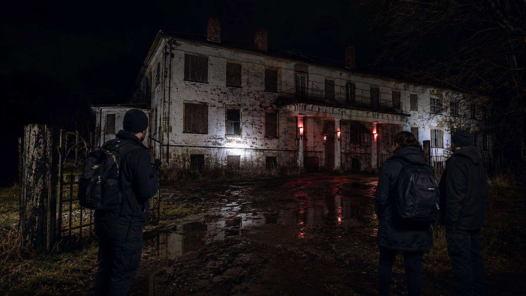Abandoned hotel exterior representing the Abaddon Hotel Tragedy True Story in Hell House LLC.