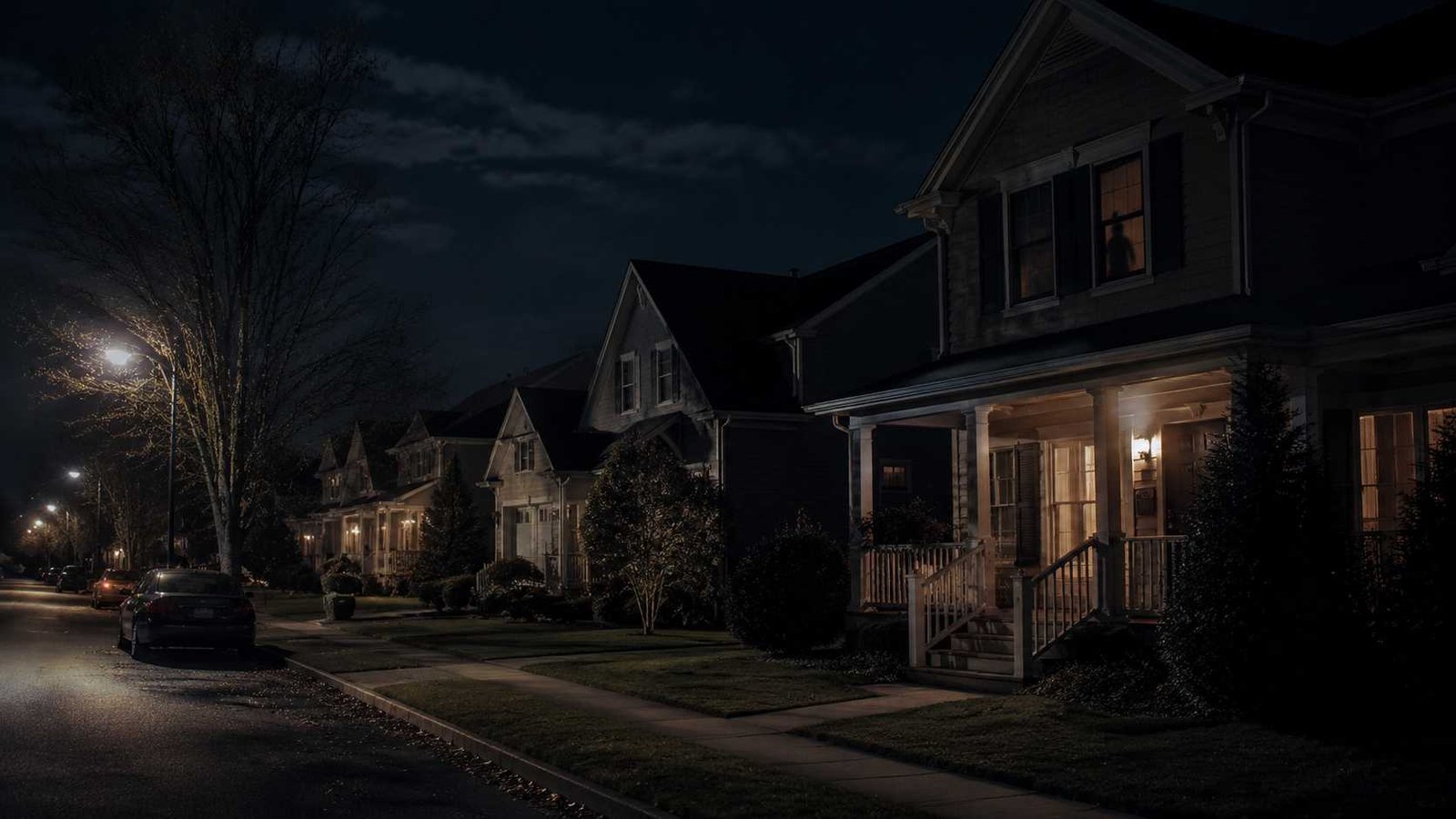 Quiet suburban house at night representing whether Suburban Screams is a true story.