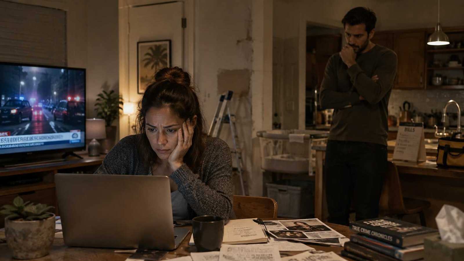 Based On A True Story Episode 1 couple discovering clues about a Los Angeles serial killer