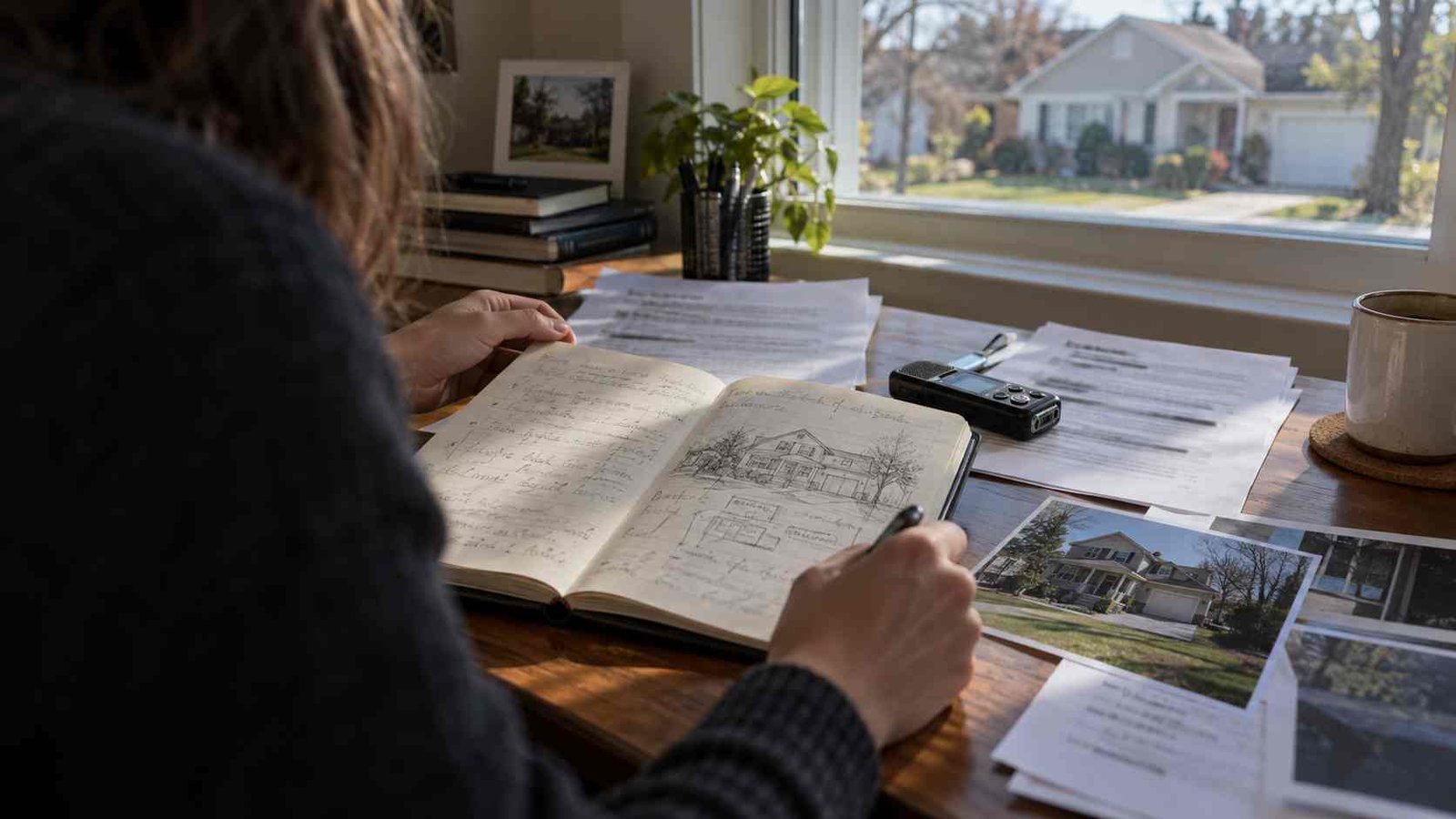 Researcher reviewing reported haunting accounts connected with the House Next Door episode.
